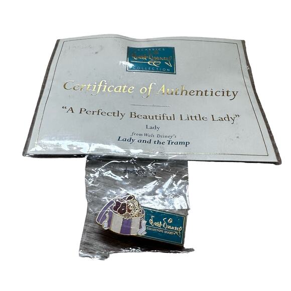 Vintage Disney|Lady & The Tramp|Perfectly Beautiful|Letter & Pin - Picture 1 of 6